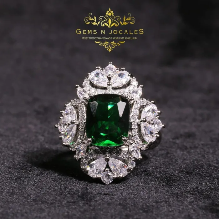 RN-078 Grandeur Glamour Silver 925 Ring Buy in Pakistan